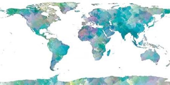 World Map Watercolor Canvas Art - Sundance Studio (10 x 20)
