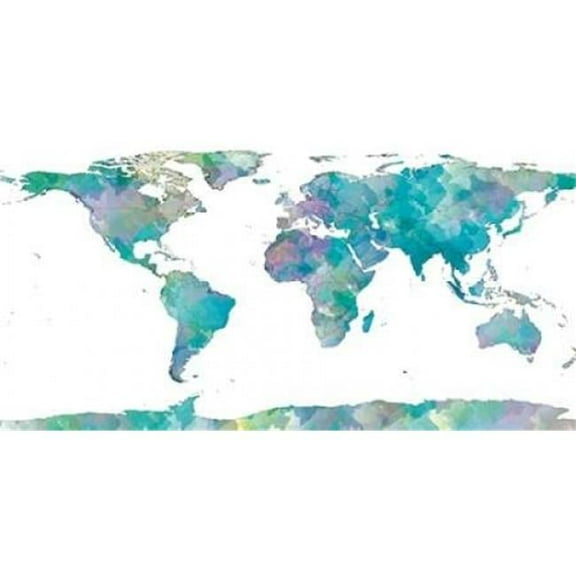 World Map Watercolor Poster Print by Sundance Studio - 10 x 20