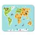 thumbnail image 1 of World Map Wildlife Planet Continents Flora and Fauna Mousepad Mouse Pad Mouse Mat 9x10 inch, 1 of 3