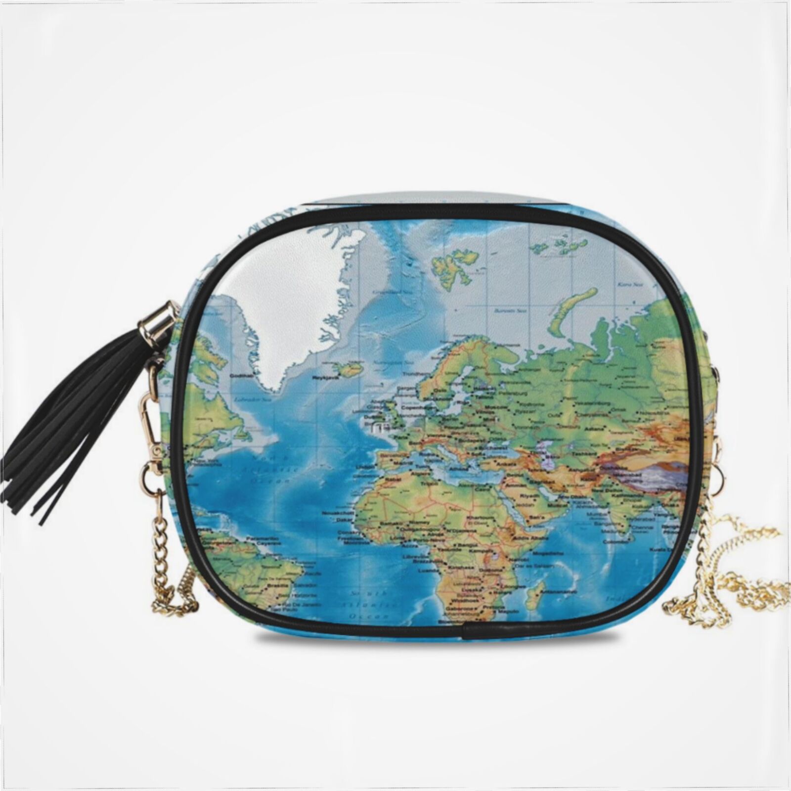 World Map Women'S Vintage Crossbody Bag Fashion Purses Bag Shoulder Handbag With Adjustable ...