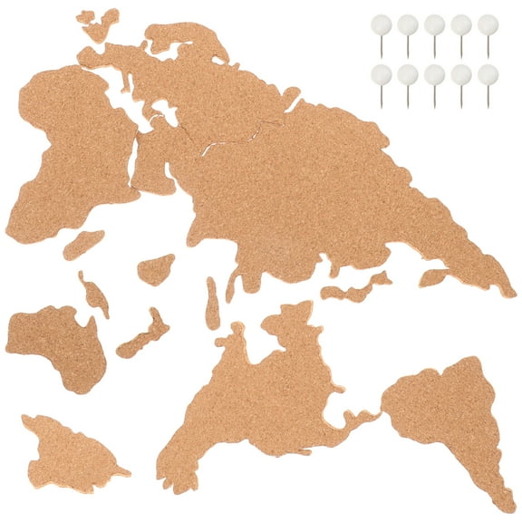 World Map Wooden Board Cork Delicate Poster Office Decor Wall-mounted Travel