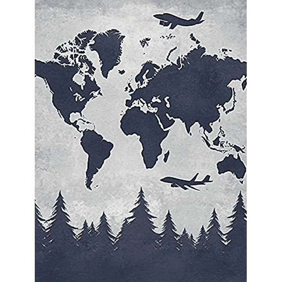 World Map with Airplanes Canvas Print/Wall Art Suitable for Living Room Bedroom Office Study and Hotel Decoration.