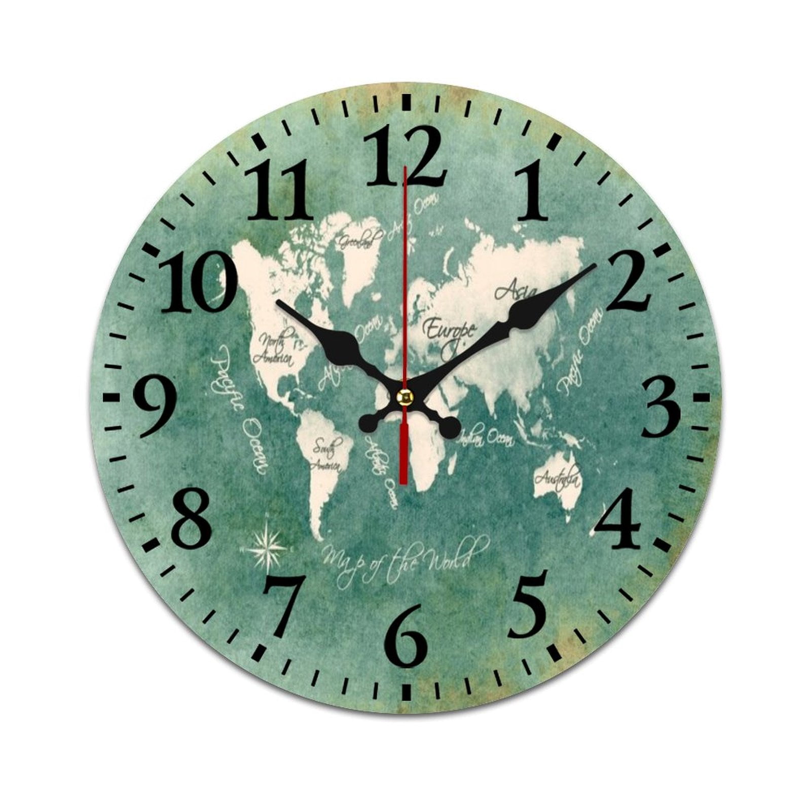 Modern Map Clock World Maps Wall Clock Modern Design Clocks Wall Hanging Home Office ...