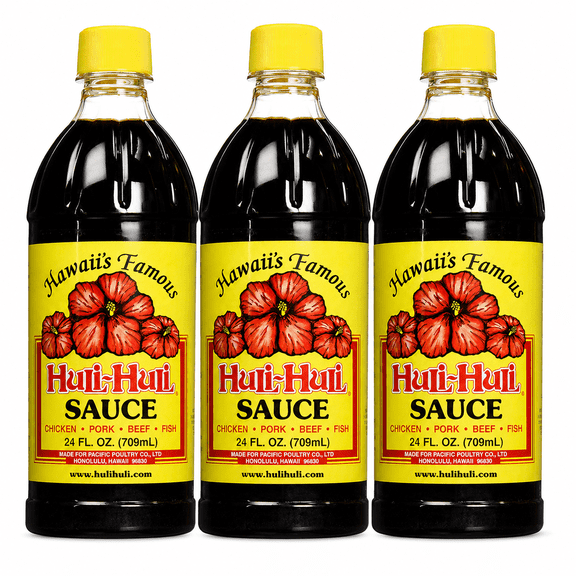 Hawaii's Famous Huli Huli Sauce, 24 oz (3 Pack)  Island BBQ Marinade, Grill, Stir Fry Sauce for Meat & Vegetables