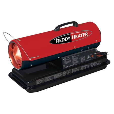 REDDY HEATER Portable Forced-Air Kerosene/Multi-Fuel Heater, 50,000 BTUs, 175 CFM, 5-Gallon Tank, Electronic Start, Aux Outlet, Safety Features