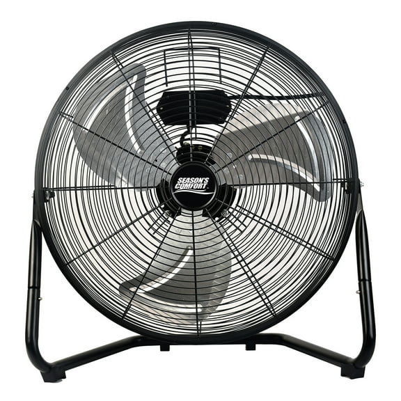 Seasons Comfort 20-In. 3-Speed High-Velocity Heavy-Duty Floor Fan, FHV20, Black, FHV20