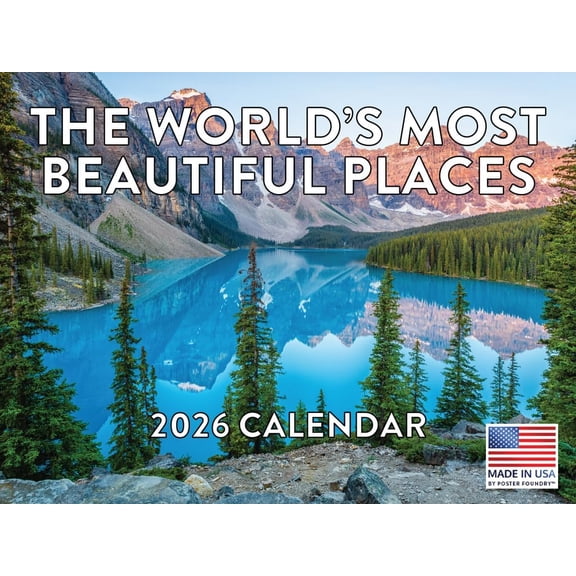 World Most Beautiful Places Calendar 2026 Monthly Wall Nature Gifts Calender 12 Month | American Made In The USA