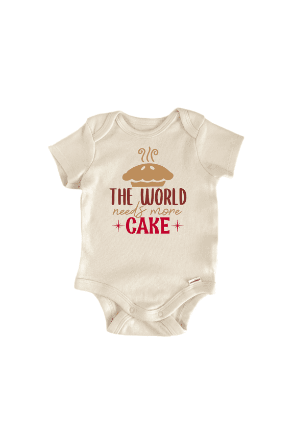 World Needs More Cake Newborn Baby Bodysuit