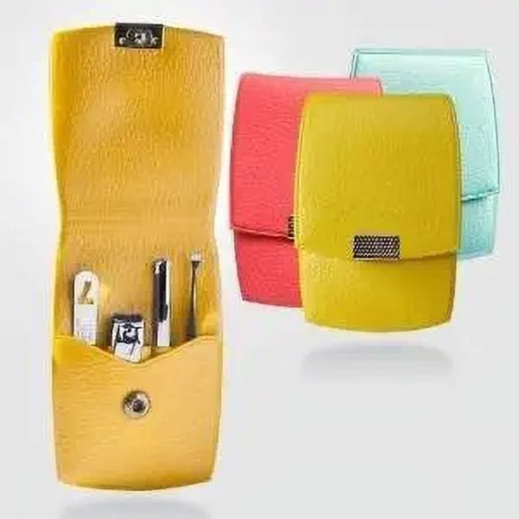 World No. 1, Three Seven 777 Travel Manicure Pedicure Grooming Kit Set (Total 4 PC, Model: TS-77VC),Mini Set(Green/Pink/Yellow),Personal Nail care, Stainless steel- Made in Korea, Since 1975 (Pink)