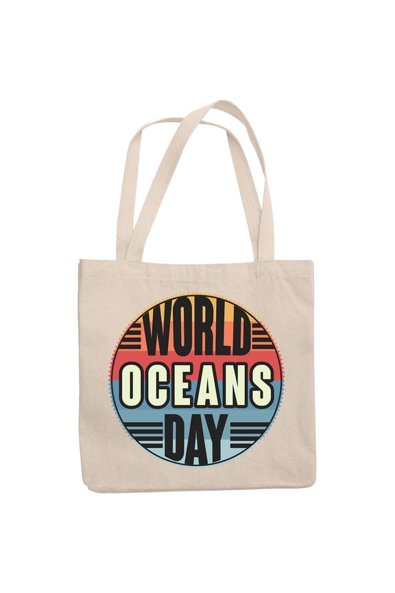 World Oceans Day, 12oz Canvas Tote Bag