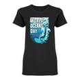 thumbnail image 1 of World Oceans Day Design Shaped T-Shirt Women -Image by Shutterstock, Female XX-Large, 1 of 2