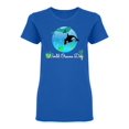 thumbnail image 1 of World Oceans Day Whales Shaped T-Shirt Women -Image by Shutterstock, Female Medium, 1 of 2