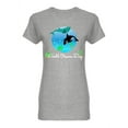 thumbnail image 1 of World Oceans Day Whales Shaped T-Shirt Women -Image by Shutterstock, Female Medium, 1 of 2