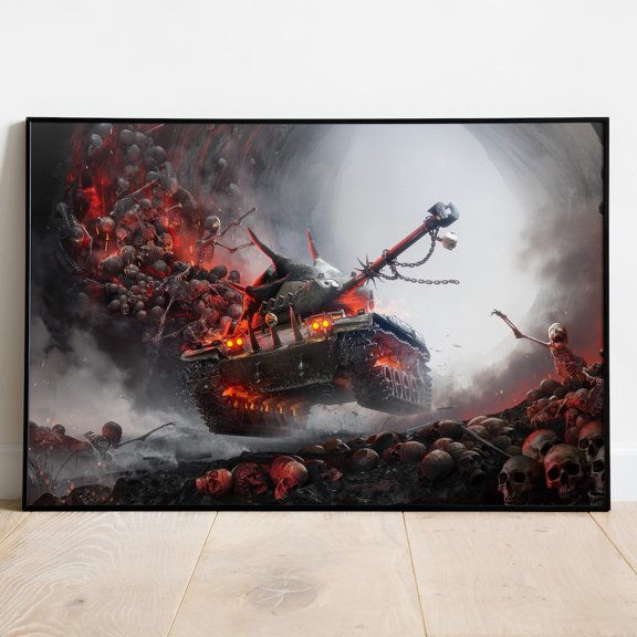 World Of Tanks Game Tiger Tank Wall Art Rolled Print 2, Unframed Poster