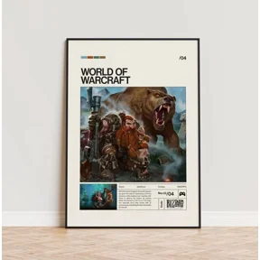 World Of Warcraft Poster Video Game Poster Minimalist Game Print Gaming Room Home Decor Office Wall Art