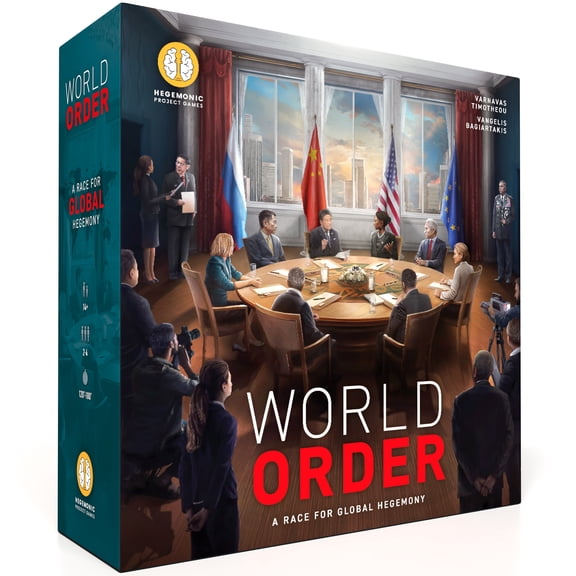 World Order - Political & Economic Events Board Game, Asymmetric Card Driven Play, Global Power Area Control, Deck-Building, Ages 14+, 2-4 Players