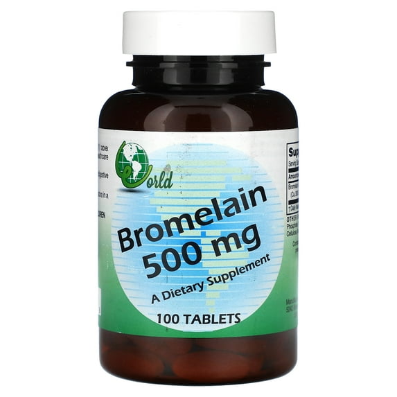 World Organic Bromelain, 500 mg, 100 Tablets