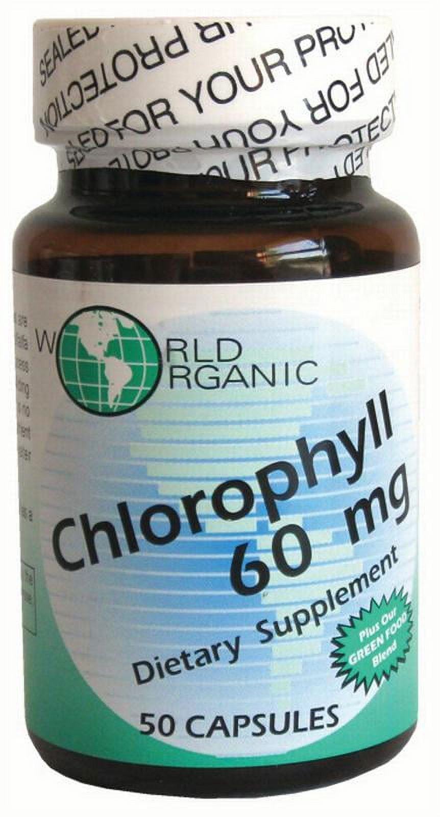 Organic Chlorophyll 60mg World Organics 50 Caps