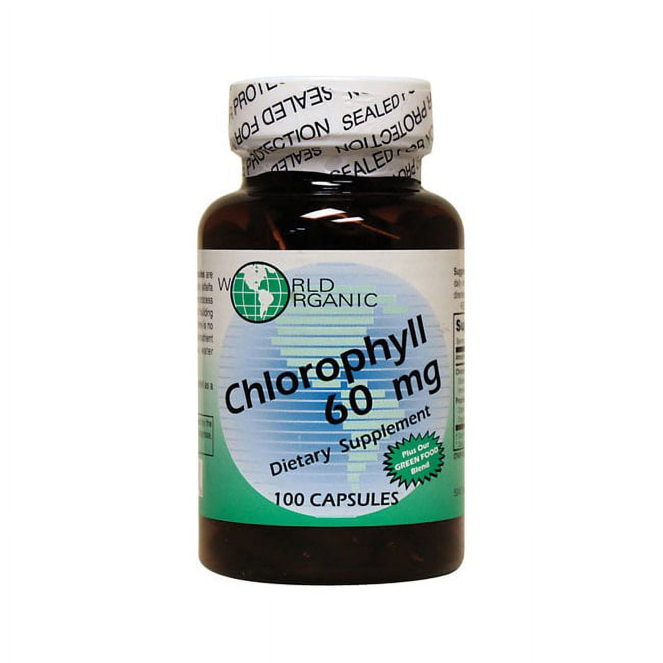 World Organic Chlorophyll Caps 60 mg. 100 Capsules