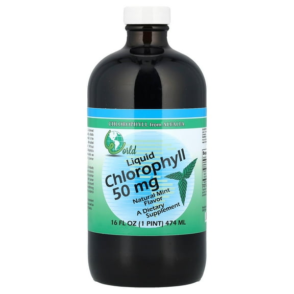 World Organics Chlorophyll 50mg, Peppermint, 16 Oz
