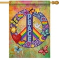 thumbnail image 1 of World Peace Love Decorative House Flag Double Sided, Rainbow Inspirational Burlap Yard Outside Decorations Outdoor Large Decor 28 x 40, 1 of 6