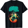 thumbnail image 1 of World Peace Tree Love People Earth Day 60s 70s Hippie Retro T-Shirt, 1 of 3