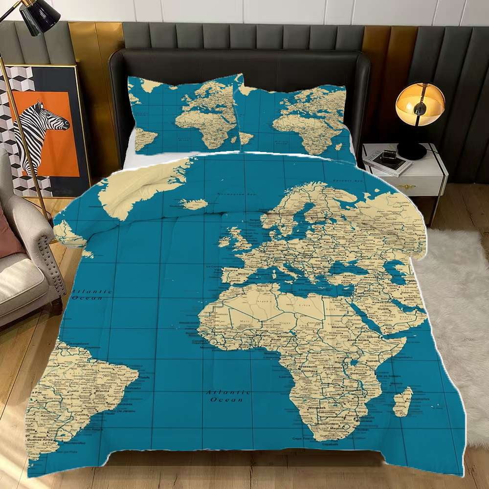 Great Description About World Map Comforter