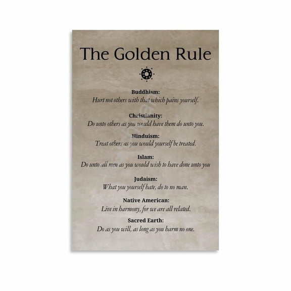 World Religions Golden Rule Poster 4 Canvas Painting Wall Art Poster for Bedroom Living Room Decor