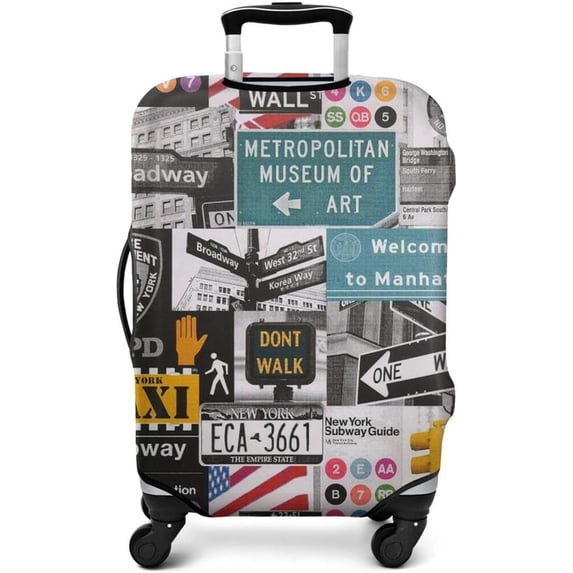 World Road Signs Elastic Travel Suitcase Cover - Washable Luggage Covers Suitcase Protector Fit 26-28in Luggage Cover