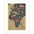 thumbnail image 1 of World Route Map - Africa Europe Asia - Sabena Belgian World Airlines - Vintage Airline Travel Poster c.1950 - Bamboo Fine Art 290gsm Paper (Unframed) 17x22in, 1 of 4