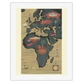 thumbnail image 1 of World Route Map - Africa Europe Asia - Sabena Belgian World Airlines - Vintage Airline Travel Poster c.1950 - Fine Art Rolled Canvas Print 20in x 26in, 1 of 4