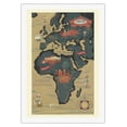 thumbnail image 1 of World Route Map - Africa Europe Asia - Sabena Belgian World Airlines - Vintage Airline Travel Poster c.1950 - Fine Art Rolled Canvas Print 27in x 40in, 1 of 4