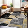 thumbnail image 1 of World Rug Gallery Abstract Circle Yellow 5'3"x7'3" Area Rug, 1 of 9
