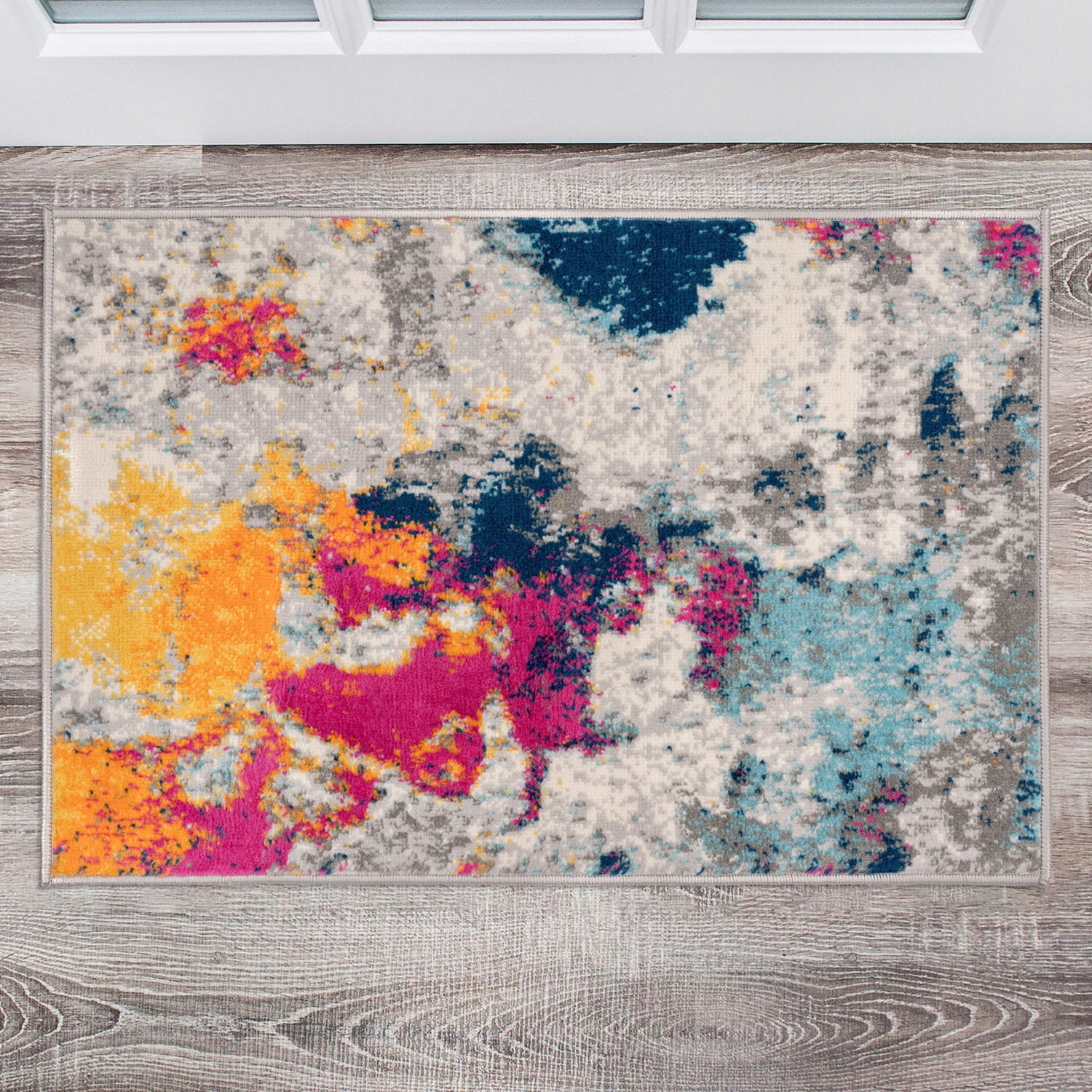 Multi-Color Abstract Synthetic 2' x 3' Area Rug