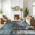 thumbnail image 1 of World Rug Gallery Abstract Design Distressed Area Rug - Blue 7'10"x10', 1 of 9