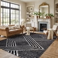 thumbnail image 1 of World Rug Gallery Abstract Geometric Shag Rug – Anthracite Dark Gray – Medium Pile Rug – Kid & Pet Friendly - ANTHRACITE 7'10"x10', 1 of 9