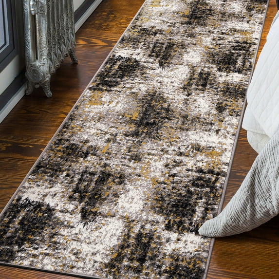 World Rug Gallery Adare Contemporary Abstract Area Rug - YELLOW 2'x7'