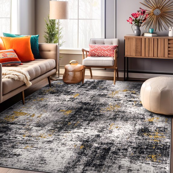 World Rug Gallery Adare Contemporary Abstract Area Rug - YELLOW 3' 3" X 5'