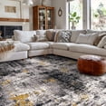 thumbnail image 1 of World Rug Gallery Adare Contemporary Abstract Area Rug - YELLOW - 6'6"x9', 1 of 9
