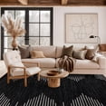 thumbnail image 1 of World Rug Gallery Area Rug Bohemian Stripe Jute Rug Carpets for Living Room Rugs for Sale - BLACK 6'6"X9', 1 of 7