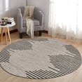 thumbnail image 1 of World Rug Gallery Area Rug Bohemian Stripe Jute Rug Carpets for Living Room Rugs for Sale - CREAM 8' Round, 1 of 8