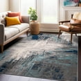 thumbnail image 1 of World Rug Gallery Bari Contemporary Abstract Art Area Rug - Blue 3'3"x5', 1 of 8