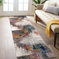thumbnail image 1 of World Rug Gallery Bari Contemporary Abstract Art Area Rug - Multi 2'x7', 1 of 9
