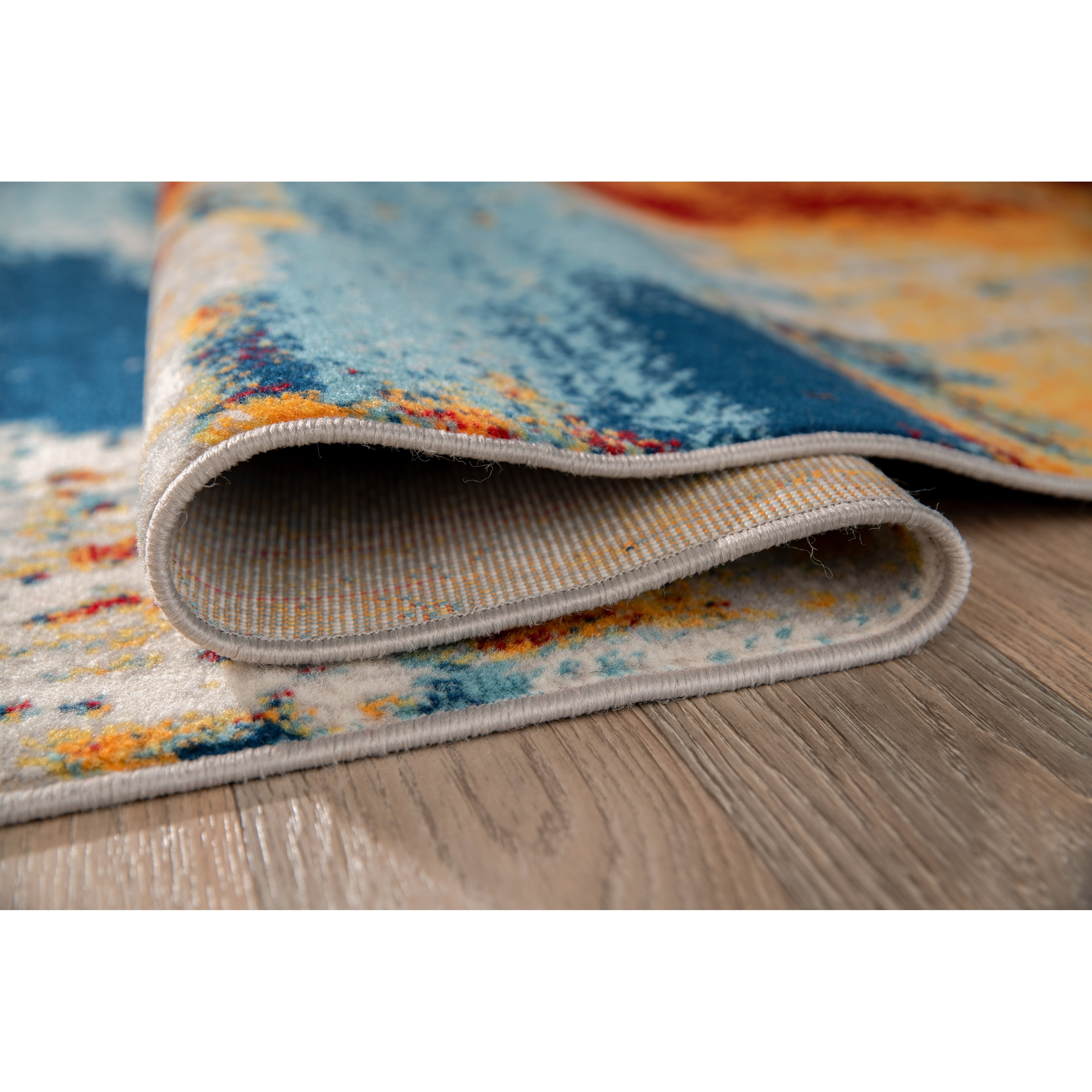 Bohemian Multi Abstract Polypropylene Runner Rug 2'x7'