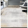 thumbnail image 1 of World Rug Gallery  Bohemian Geometric Area Rug Yellow 5'x7' 5' x 8',8' Runner Indoor Living Room,Kitchen,Bedroom Grey,Ivory Rectangle, 1 of 9