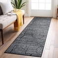 thumbnail image 1 of World Rug Gallery Bohemian Stipre Arch Design Area Rug - BLACK 2'x7', 1 of 8