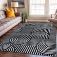 thumbnail image 1 of World Rug Gallery Bohemian Stipre Arch Design Area Rug - BLACK 5' X 7', 1 of 8