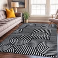 thumbnail image 1 of World Rug Gallery Bohemian Stipre Arch Design Area Rug - BLACK 7' 10" x 10', 1 of 8