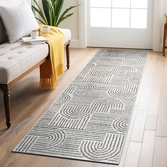 World Rug Gallery Bohemian Stipre Arch Design Area Rug - BROWN 2'x7'