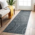 thumbnail image 1 of World Rug Gallery Bohemian Stripe Waves Area Rug - Cream 2'x7', 1 of 8